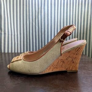 Tommy Hilfiger linen and cork wedges